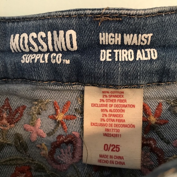Mossimo flower embroidered high rise jean shorts - Picture 6 of 6